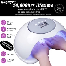 YA YAYOGE 72 Вт Сушилка для ногтей светодиодный гель-лампа для маникюрных салонов дизайнерские инструменты быстро сохнут лампа высокой мощности 50000+ часов usd