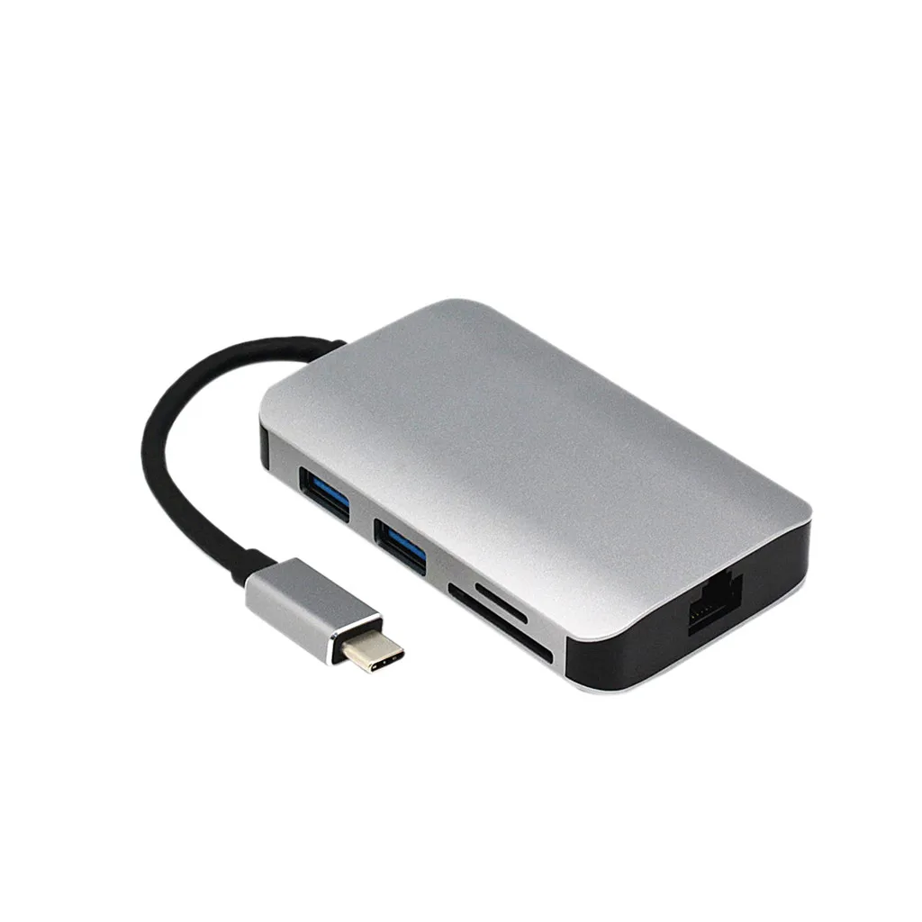 Алюминий сплава кабель-Переходник USB C на Тип C 8 в 1 взаимный обмен данными между компьютером и периферийными устройствами 3,0 USB 2,0 HDMI 4 K RJ45 адаптера SD TF концентратор-картридер абсолютно