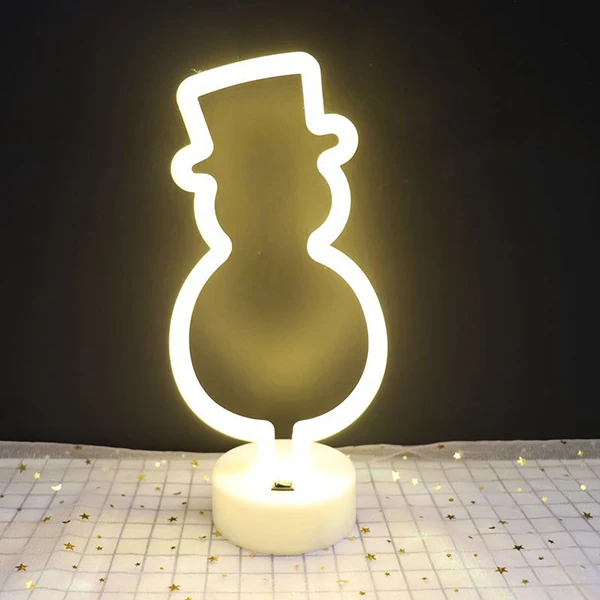 mycyk LED Night Light Neon Sign Table Cactus Coconut Tree Christmas Tree Pineapple Neon Desk Table Lamp Light for Festival Party