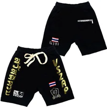 VSZAP lutar MMA sanda combate luvas de boxe Tailandês esporte calções esportes fitness muscle masculino transmitido para o Tailandês calças bordados