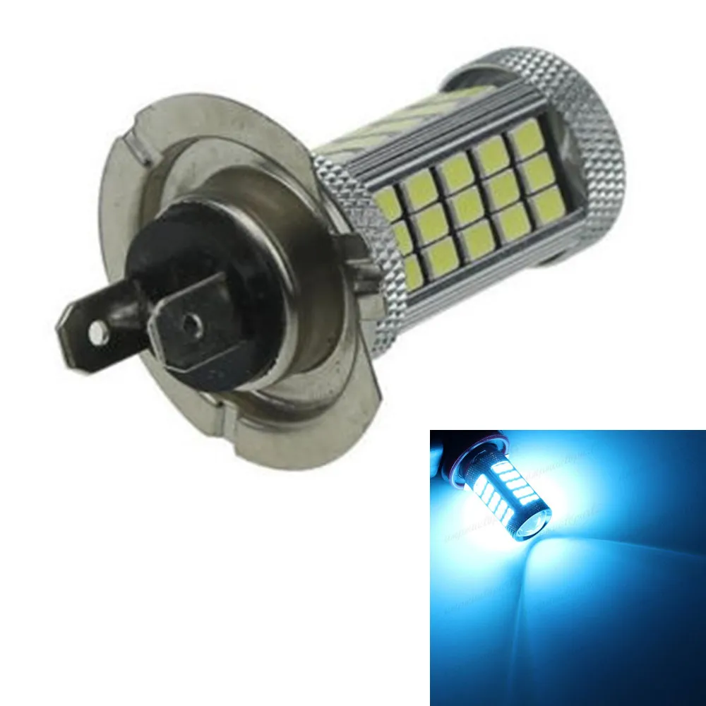 

DC 12V 24V H7 2835 63 SMD LED PX26D Car Projector Fog Driving Light Bulb Ice Blue Car Light Lamp Source Bright Than 33 SMD