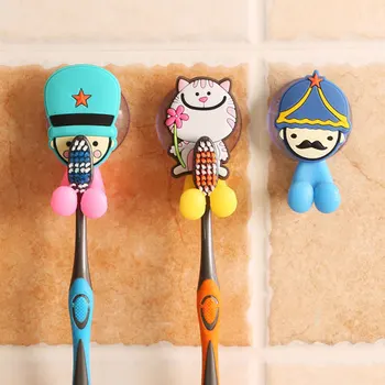 

1pcs lovely Cartoon silicone Sucker Toothbrush Holder suction hooks/Household Items / toothbrush rack/bathroom set Free shipping