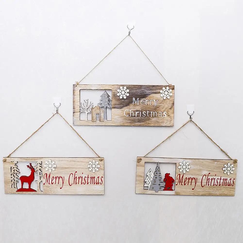 

2018 New Christmas Square Hollow-out Wall Door Pendant Christmas Tree Colored Drawing Closet Pendant