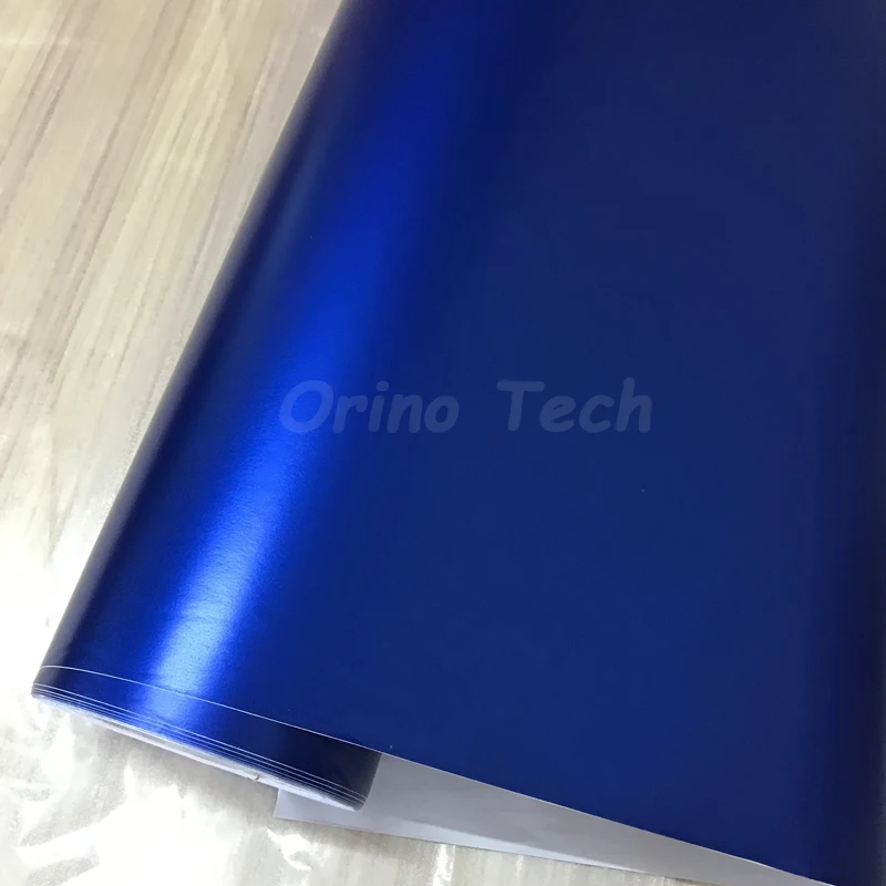 Blue Matte Metallic Chrome Vinyl Film Wrap-3