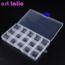 Artlalic 15 Сетки прозрачная; Нейл-арт чехол для ювелирных изделий коробка пластиковый чехол Стразы сплав Шпильки контейнер Органайзер коробка