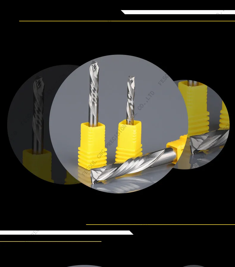 5PCS-Up& Down Cut-2 флейты твердосплавная Концевая фреза с ЧПУ, компрессионная фреза, вольфрамовая Концевая фрезерная Деревообработка, инструмент для дерева