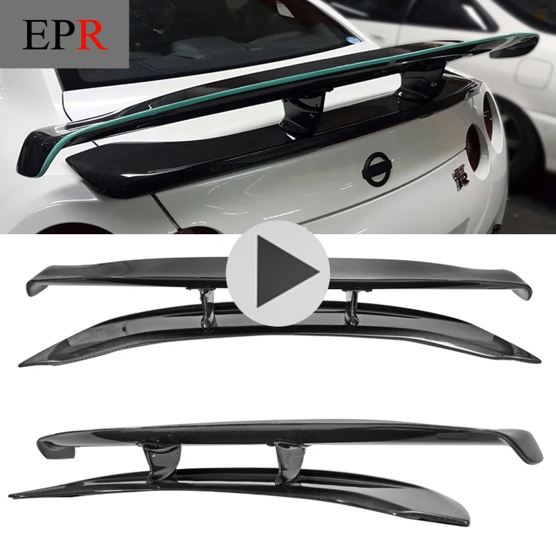 

Car-styling For Nissan R35 GTR Carbon Fiber VRS Style Hyper Narrow GT Spoiler Wing (Use OEM Brake Lights)