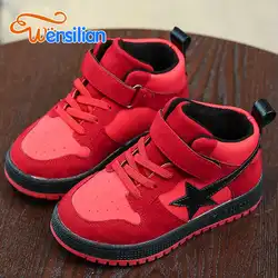 Модная обувь для мальчиков детские кроссовки из флока детская обувь кроссовки повседневная обувь Мягкая дышащая обувь Tenis Infantil Menino