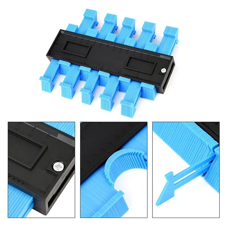 

Multifunction Profile Gauge 6 inch Irregular Contour Gauge Plastic Duplicator Scale Gauge Template Wood blue