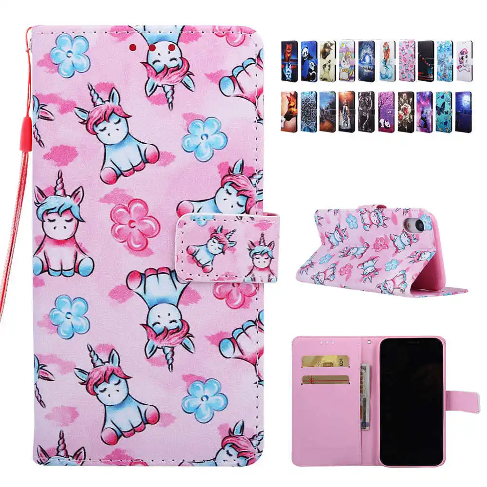 

Pattern Cover For iphone 7 8 6 Plus X XS Max Case Leather For Coque iphone 6S XR Wallet Filp Phone Case