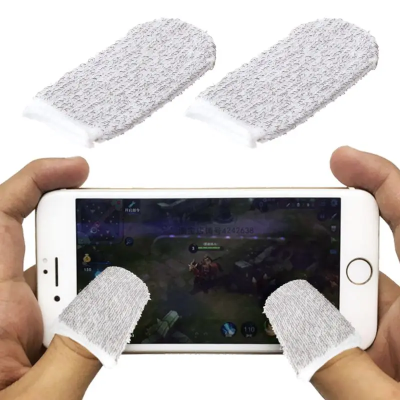 

1Pair Mini Breathable Sweatproof Mobile Finger Stall Ultra Thin Finger Cots Game Controller for iPhone Android Gaming Tools Acce