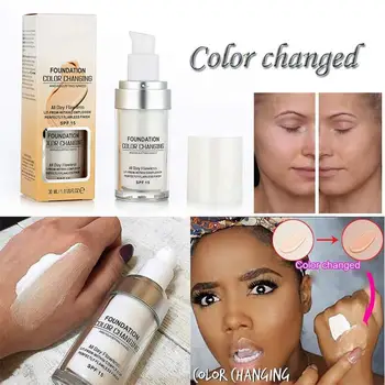 

30ml TLM Color Changing Warm Skin Tone Foundation Liquid Foundation Moisturizing Liquid