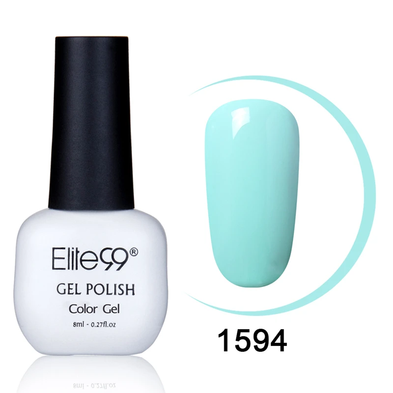 Elite99, 8 мл, чистый цвет, Гель-лак, светодиодный, лампа для ногтей, глазурь, краска, впитывается, сделай сам, УФ, великолепный, цветной, долговечный, УФ-гель, сделай сам, дизайн ногтей - Цвет: 1594 Turquoise