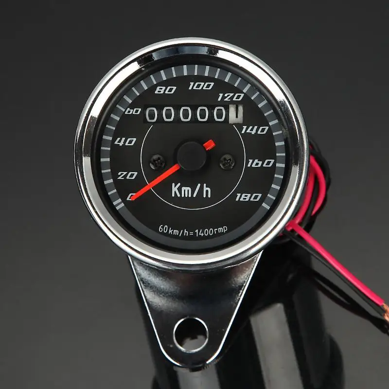 0~180km/h Silver Metal Circle Lightweight Portable Motorcycle LED Backlit Dual Speedometer For Motorcycles | Автомобили и
