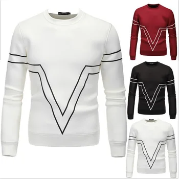 

2016 New Fashionautumn and winter men 's printed round neck sweatshirt long-sleeved space cotton t-shirt D025