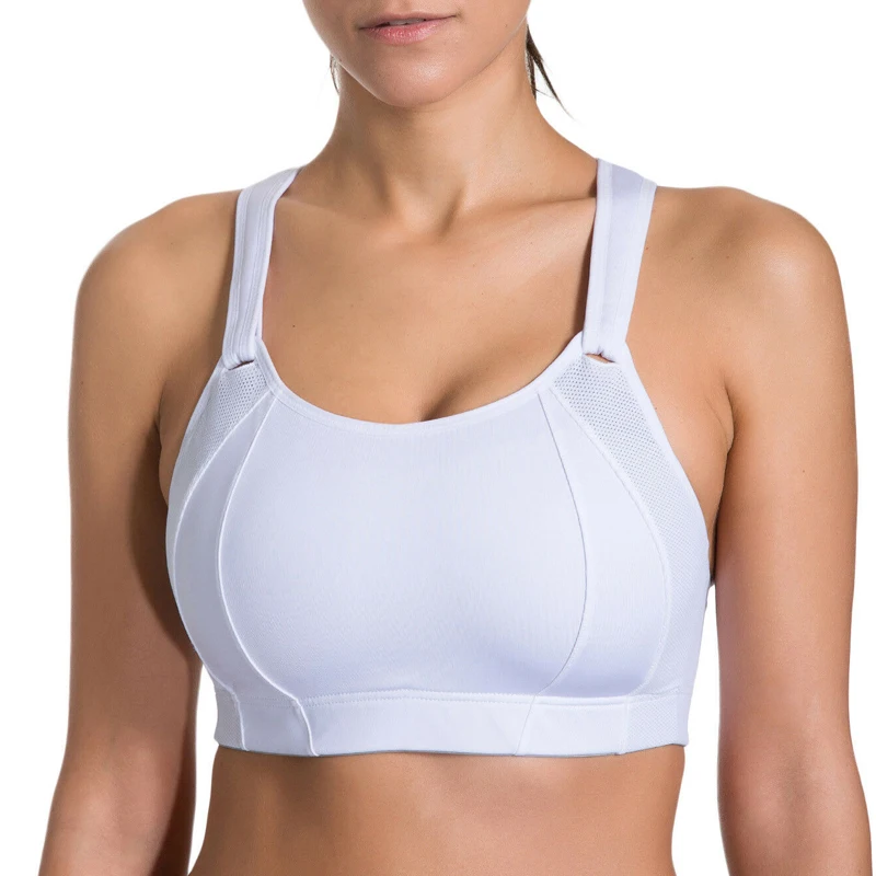 

32-42 B C D DD E F Women Wireless Front Adjustable Light Padded Wire Free Racerback Level 4 Full Support Running Active Bra