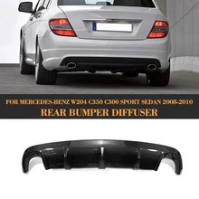 C Класс углеродного волокна задний диффузор для Mercedes Benz W204 C300 C350 Sport Sedan 08-10