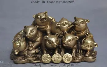 

Chinese feng shui brass wealth money Animal Zodiac Pig Auspicious Lucky statue