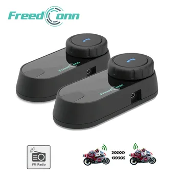 

2pcs FreedConn Motorcycle Intercom Bluetooth Helmet T-COM OS FM 2 Riders BT Interphone Moto Stereo HandFree Headsets Mic
