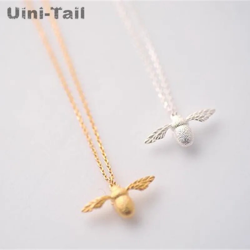 

925 Sterling Silver Jewelry Personality Ruili Fashion Gold Silver Bee Necklace Fashion Dynamic Cute Couple Hot Push Gift