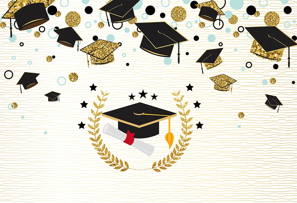 Huayi Graduated Photo Background Golden Black Graduation Cap Photography Backdrop Graduation Party Decor Banner Photocall W 1416 Background Aliexpress
