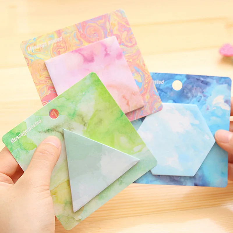 

1PC New Geometric Modeling Memo Pad Index Notes Posted Sticky Notes Memo Notebook Stationery Note Paper Stickers School Supplies