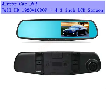 

car dashcam digital video recorder 1080P full HD loop recording car 32G TF card rearview mirror 4.3inch LCD screen