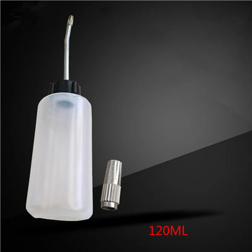 

120ML Storage Pot Extended Spout Portable Oil Bottle Oil Sprayer Sewing Machine Oiler Screw On Cap Long Nozzle Oil Dispenser