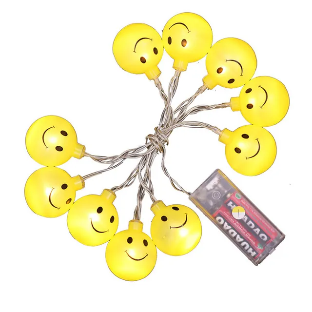 Christmas Lights Led String Emoji Smiley Party Christmas Garland Lights