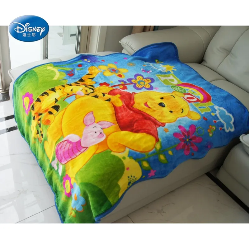 Новое поступление, тонкое фланелевое одеяло с Винни, 100x140 см, одеяло с рисунком Диснея для маленьких девочек, подарок на автомобиль/самолет/кроватку/диван