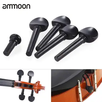 

1/8 1/4 1/2 3/4 4/4 1/10 1/12 1/32 Size Ebony Wood Violin Fiddle Tuning Pegs Endpin Set Replacement Black