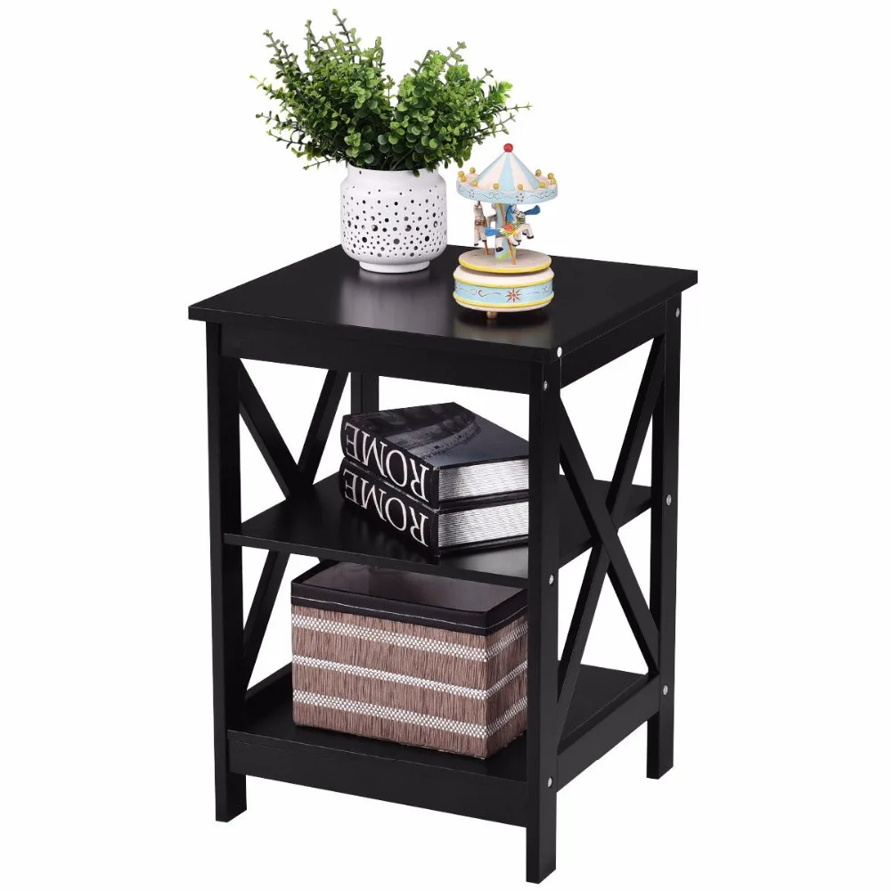 Goplus 3 Tiers Nightstand Modern End Table Storage Display Shelf Living Room Furniture White New Side Coffee Tables HW56201 Goplus 3 Tiers Nightstand Modern End Table Storage Display Shelf Living Room Furniture White New Side Coffee Tables HW56201
