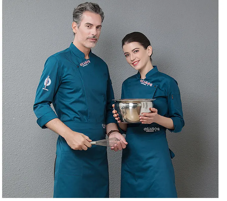 Новый высокое качество шеф-повара куртка с длинными рукавами отель униформа Ресторан принадлежности для выпечки Кухня Мужская Рабочая
