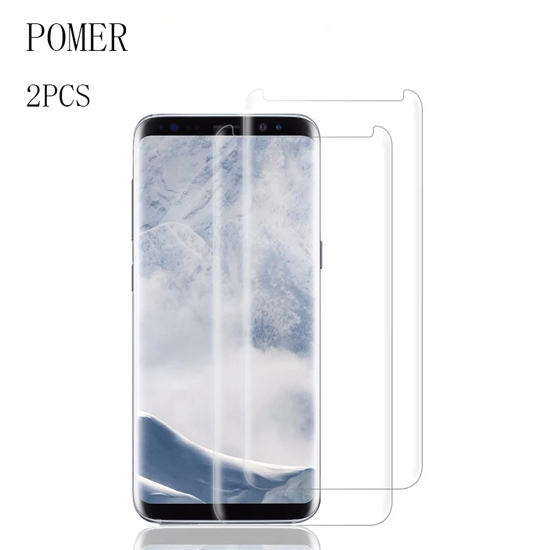 POMER 2Pcs Tempered Glass For Samsung Galaxy S8 Plus Screen Protector