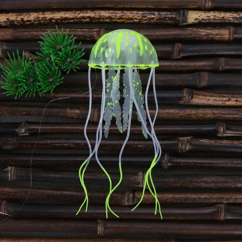 Silicone Simulation Artificial Jellyfish Glowing Effect Ornaments Fish Tank Aquarium Decoration Aquaristics Accessories