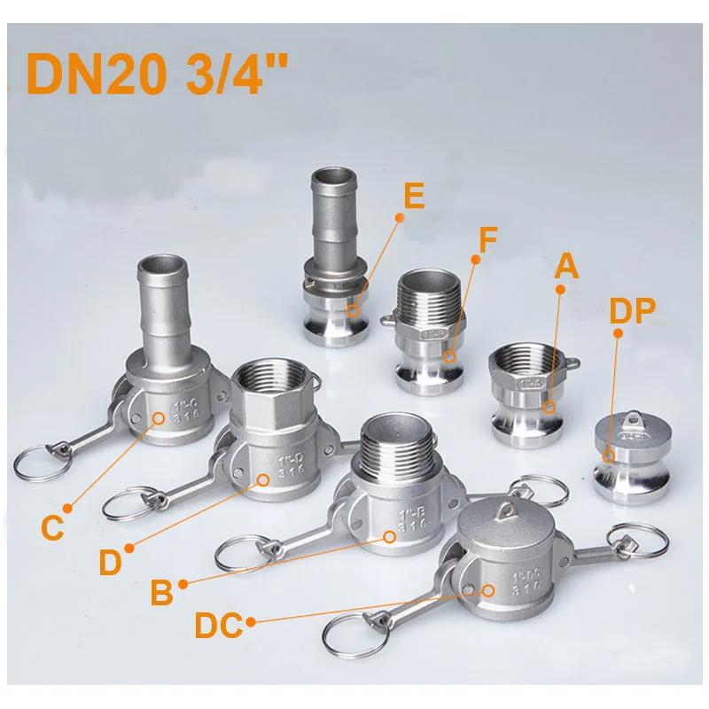 1 шт. DN20 3/" 304 нержавеющая сталь Homebrew Camlock фитинг адаптер MPT FPT Barb Camlock быстрое отключение для шланговых насосов фитинги