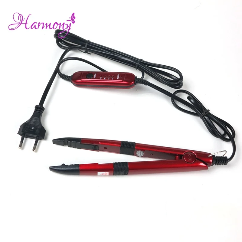 Free Shipping Red Color Hair Extension Fusion Iron Connector Keratin Bonding Tools Adjustable Temperature Fusion Heat Connector