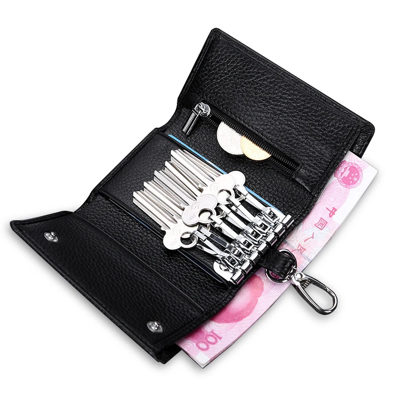 Genuine Leather Key Wallet Women Keychain Key Case Bag Multifunctional