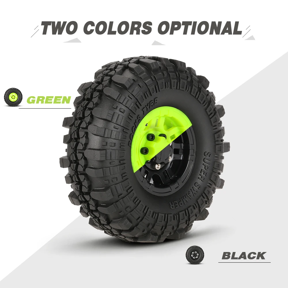4pcs AX-4020F 1.9 inch 110mm Rock Crawler Tire Wheel with Solid Beadlock Wheel Rim for 110 Traxxas AXIAL RC4WD TF2 RC Car (9)