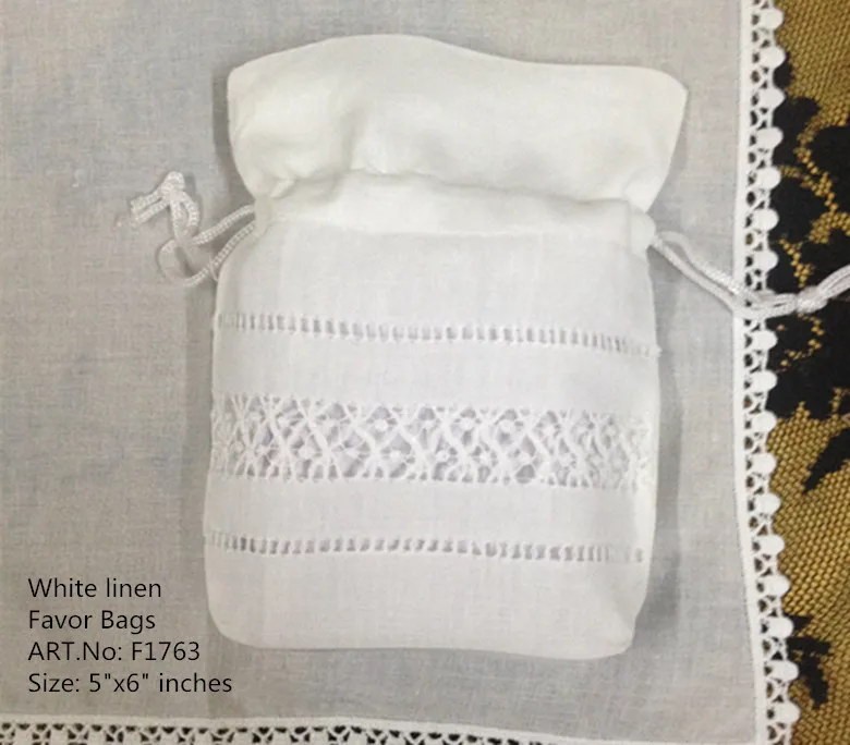

Fashion Wedding Gifts Bags 50PCS/Lot 5"x6"Perfect White linen Favor Bags Can Collection Beautiful Wedding Handkerchiefs Hankies