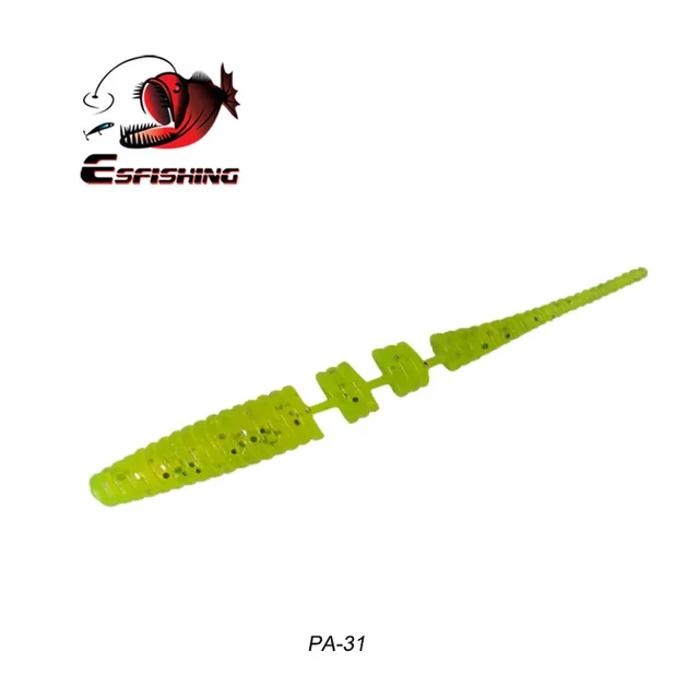 ESFISHING Polaris 42mm Sinking Artificial Silicone Soft Worm Baits Softness Pesca Tackle Winter Ice Fishing Lures Free shipping PA31