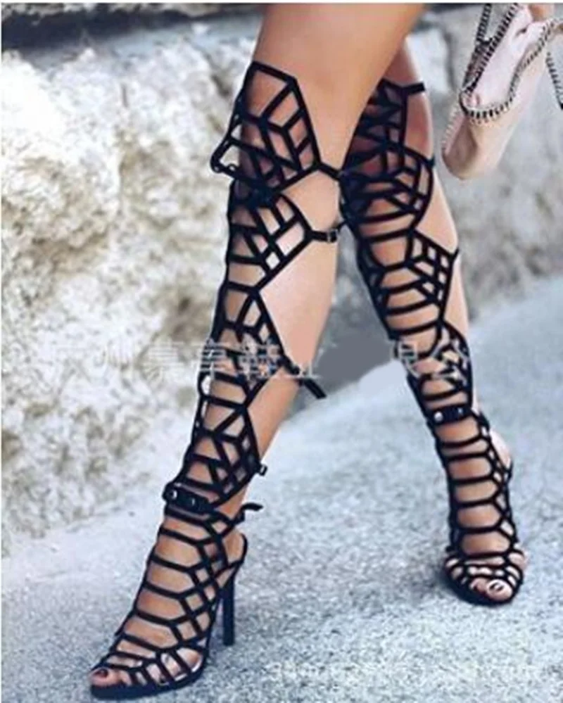 net thigh high boots