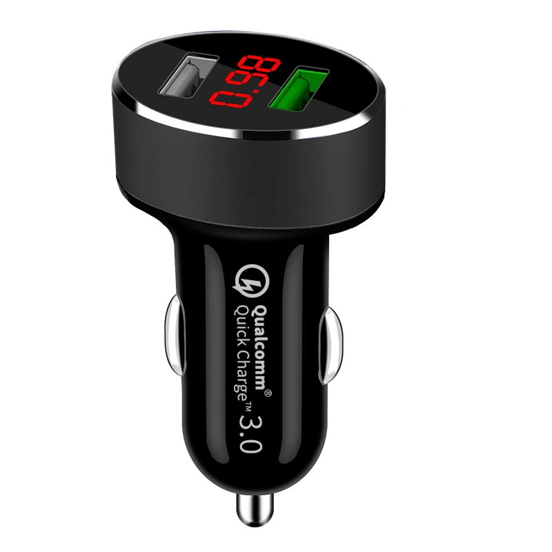 Автомобильное зарядное устройство Quick Charge 3,0+ 3.1A USB быстрое зарядное устройство для телефона Алюминиевый светодиодный дисплей QC 3,0 Автомобильное зарядное устройство для Xiaomi iPhone samsung и т. Д - Тип штекера: Color 5