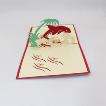 3D ручной работы Летающий в морской Кит бумажные приглашения Поздравительные открытки+ конверт Дети девушка день рождения детский подарок