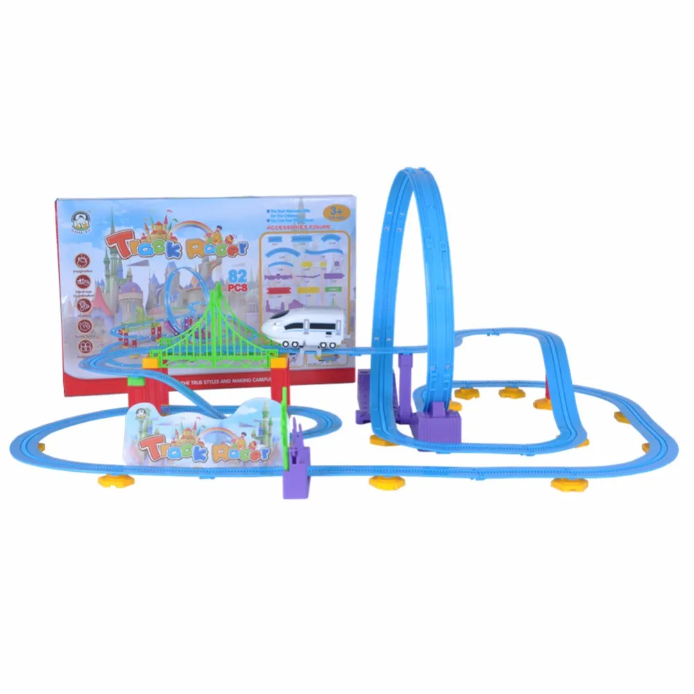 

High Quality Flexible Track DIY Toy Slot Train Glows Racing Track Toys Slot Train Gift for Children kids