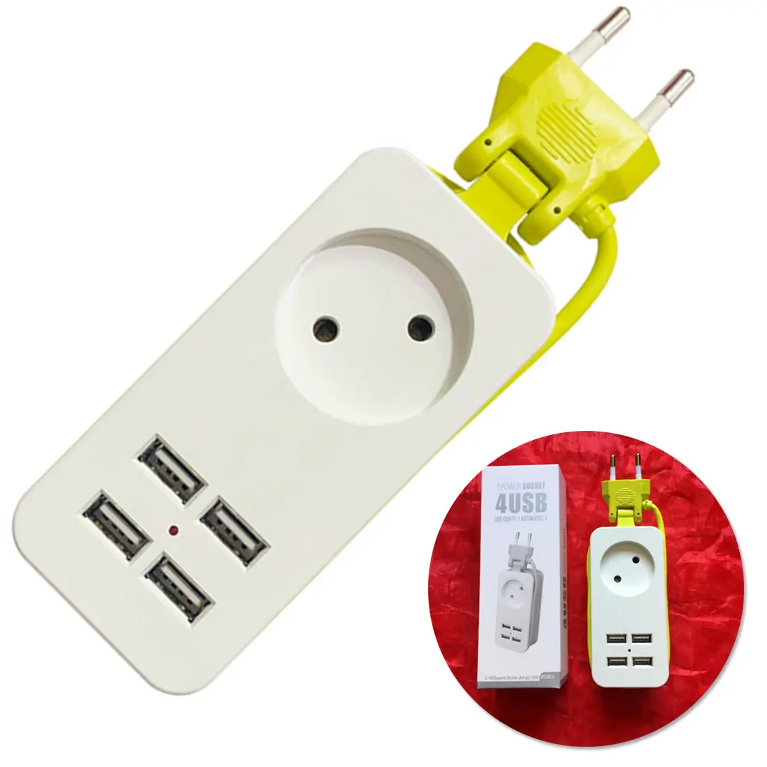 ЕС Plug power Strip 1 AC адаптер пробки 1200 Вт несколько Портативный 4 USB порт зарядное устройство гнездо 1,5 м для смартфонов планшеты