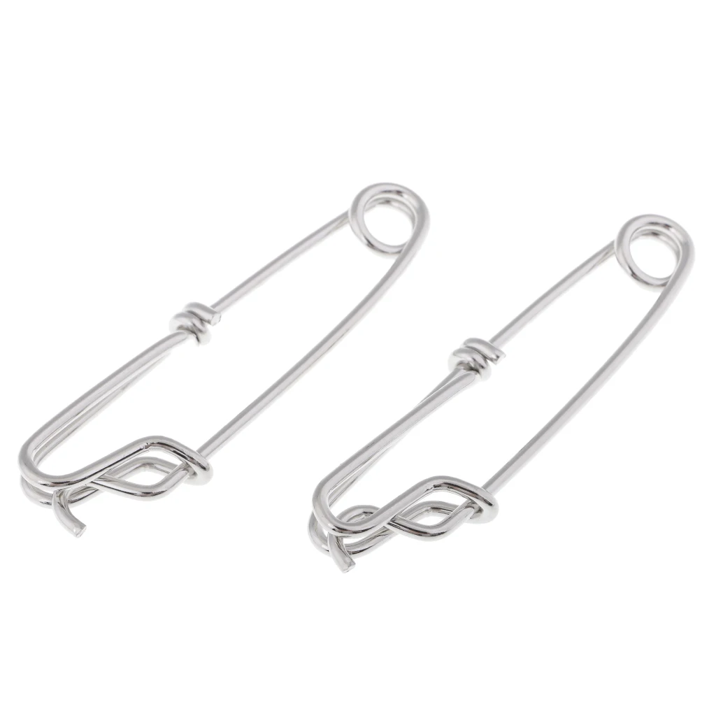 20 Pieces Stainless Steel Longline Snap Clip Fishing Swivel Accessories 2 Sizes for long line fishing sharking crabbing 