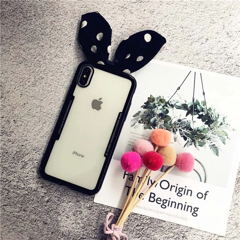 

Rabbit ears for iphone 6 6P cute goddess mobile phone shell 7 8 TUB anti-drop soft shell iPhoneX XS XR MAX