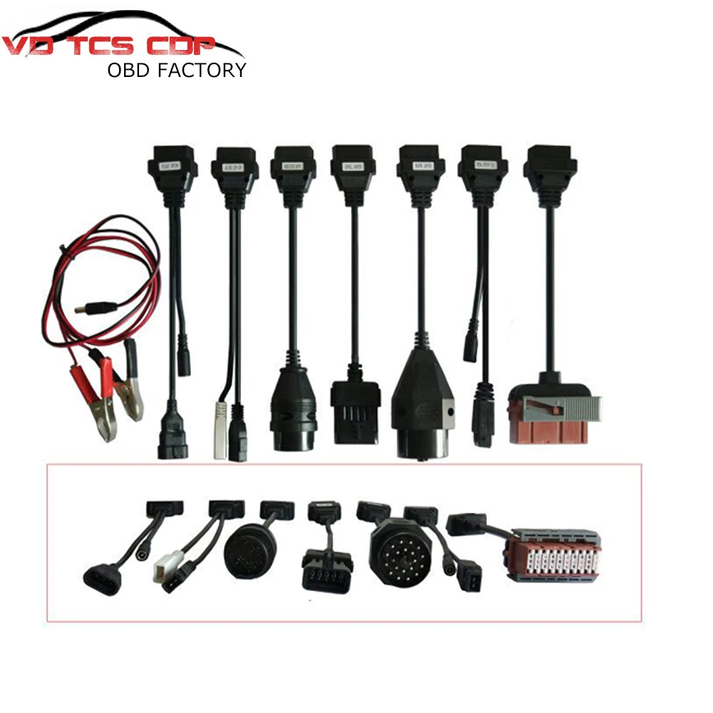 10 шт./лот 8 шт. в комплекте OBD2 кабели для VD TCS CDP Pro автомобилей кабель для multidaig pro и wow cdp