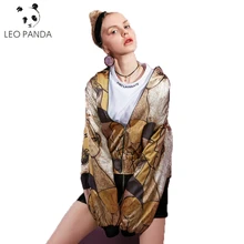 Новая весенне-осенняя Высококачественная куртка с круглым вырезом, женская модная Свободная куртка с длинными рукавами и капюшоном, с принтом, женская верхняя одежда C 259